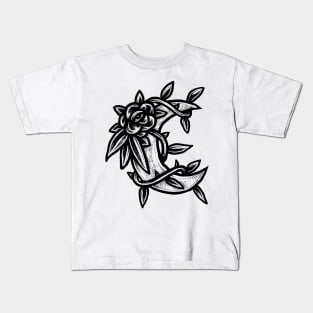 Crescent Moon Flowers Kids T-Shirt